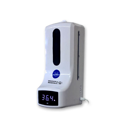 Dispensador Alcohol Gel y Termómetro Automático Sin Contacto